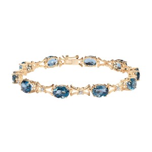 Złota bransoletka z diamentami i Topazami London Blue Verona 18736LT