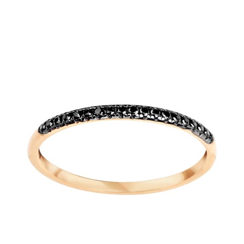 Złoty pierścionek rings z czarnymi cyrkoniami Verona PZ19587