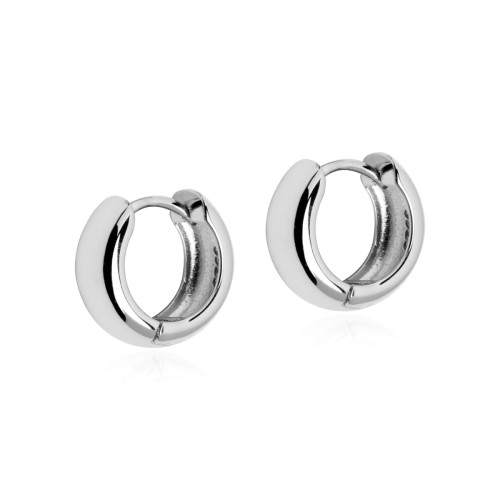 Srebrne szerokie kolczyki koła 13mm LUPO