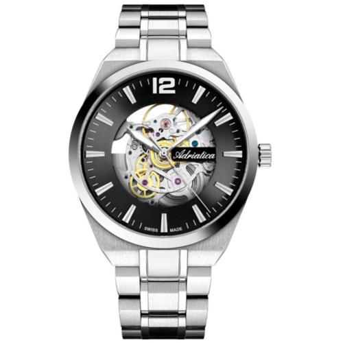 Zegarek męski Adriatica Automatic Stainless Steel Skeleton A8343.5154SA