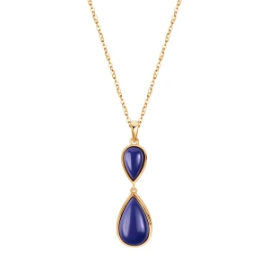 Naszyjnik srebrny pozłacany z lapis lazuli Verona NS54349