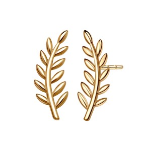 Złote kolczyki listki gałązki sztyft Verona FA19145