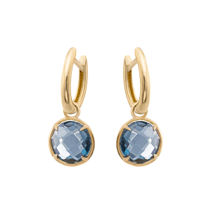 Złote kolczyki wiszące Topaz London Blue GEMMA Dall'acqua