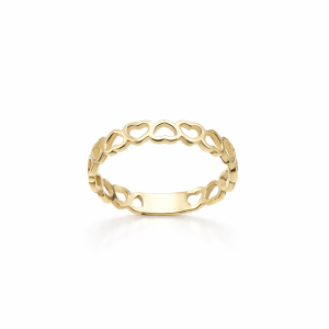 Złoty pierścionek rings serduszka
