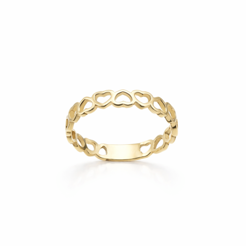 Złoty pierścionek rings serduszka