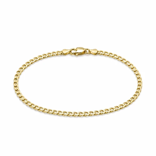 Złota bransoletka płaska  pancerka 4 mm 585