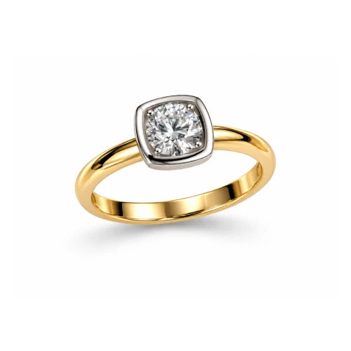 Złoty pierścionek z diamentem 0.50 ct  DIAM'OR