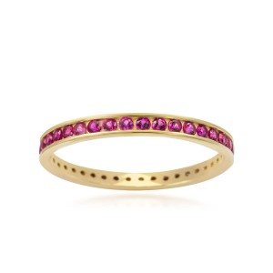 Złoty pierścionek rings różowy Verona XEW8212