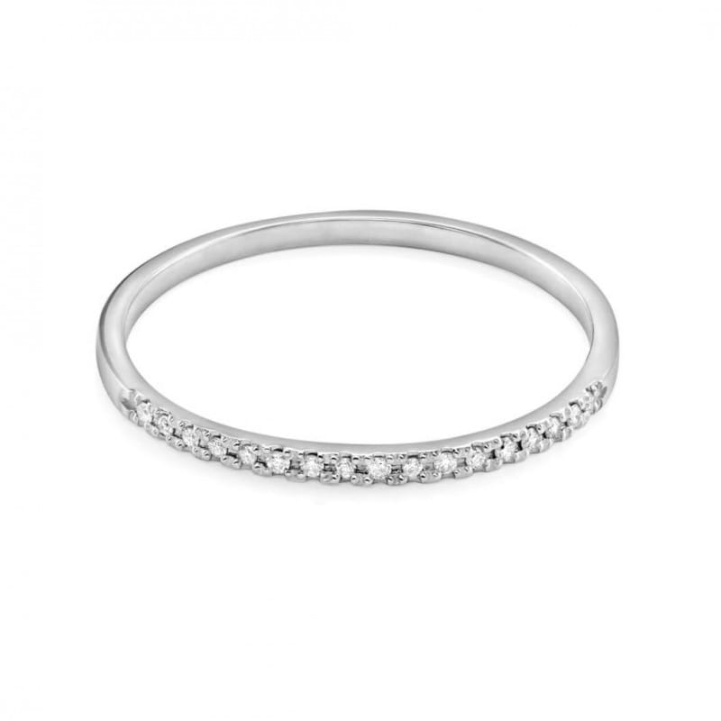 Pierścionek rings z diamentami białe złoto