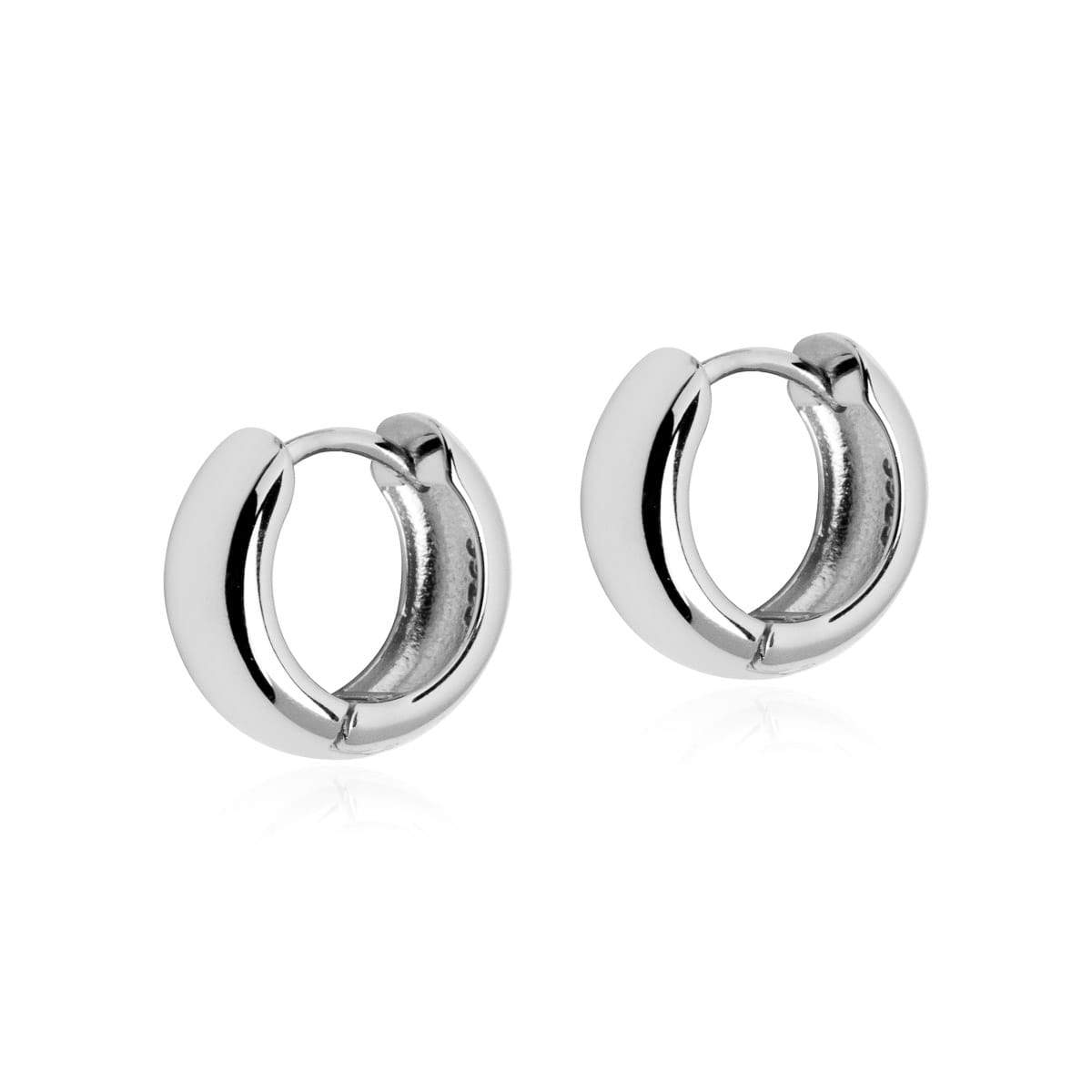 Srebrne szerokie kolczyki koła 13mm LUPO