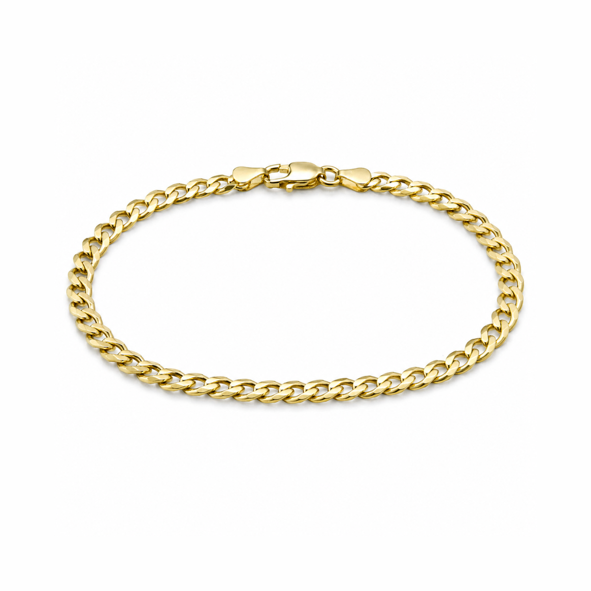 Złota  bransoletka płaska pancerka 6 mm 585