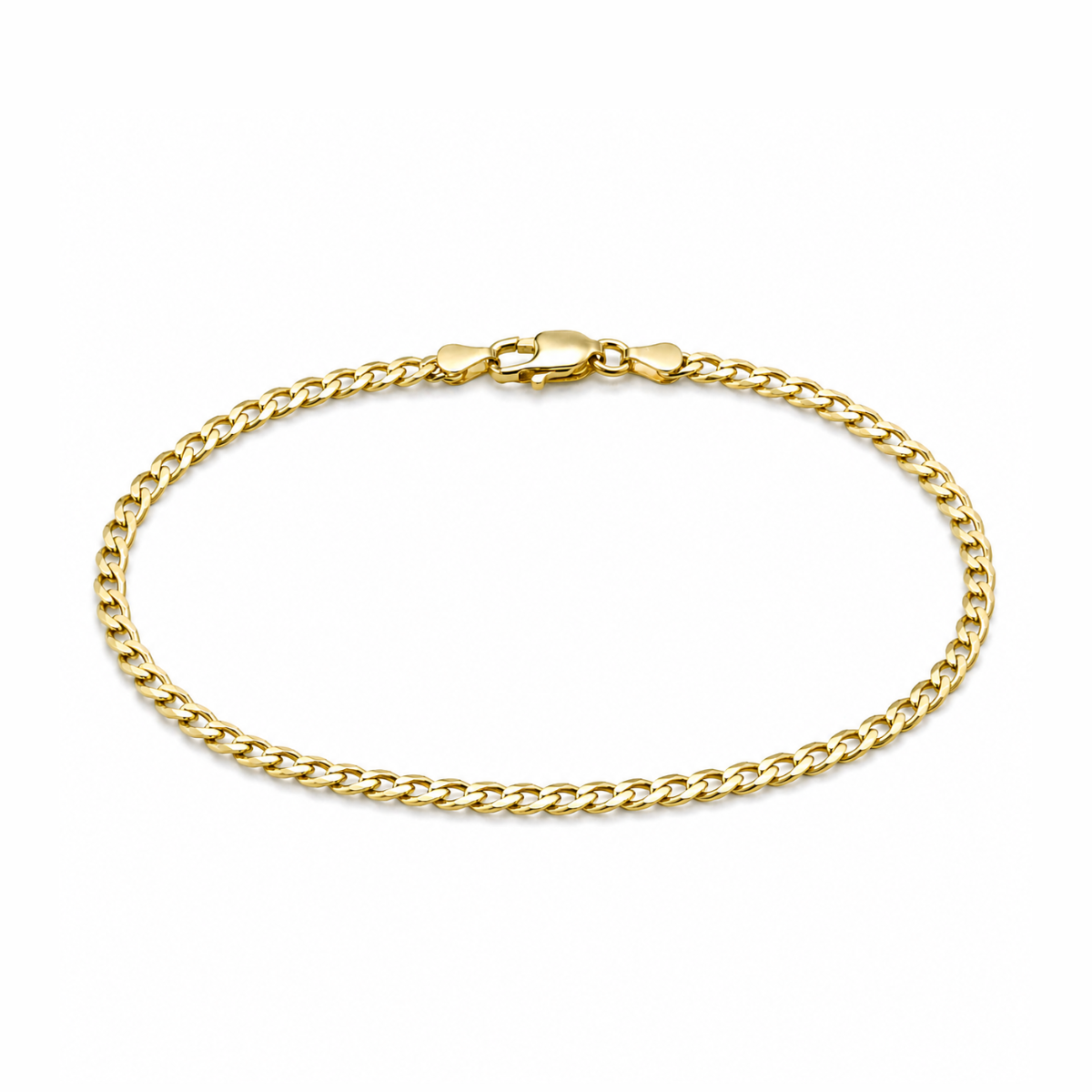 Złota bransoletka płaska  pancerka 4 mm 585